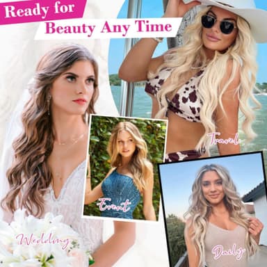 Seamless Wave hair extension parykk Sort