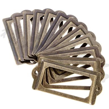 12 Etikettholdere - Metalletiketter Bronse