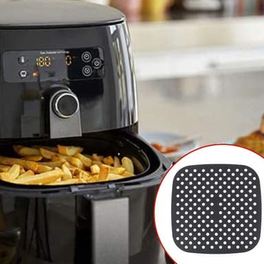 Silikoninnsats til Airfryer square 19x19 cm Sort