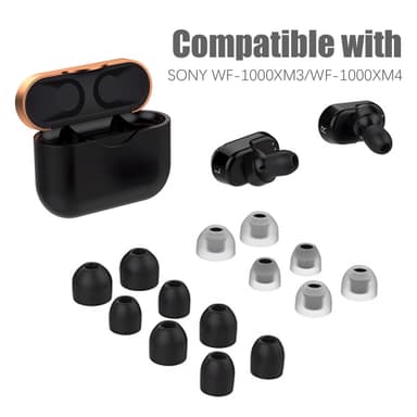 7 par øreputer for Sony WF-1000XM3/WF-1000XM4 Sort