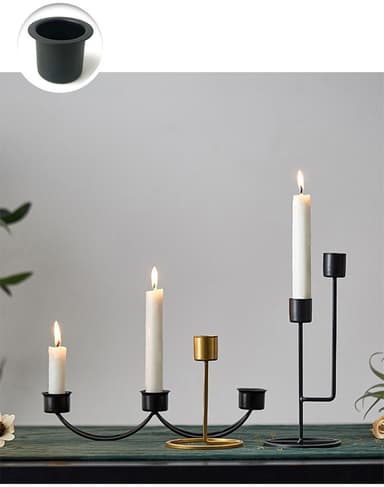 8-pakning med lysestaker for DIY lysestaker Sort
