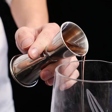 Sett for bartending med dobbel shaker 750ml i rustfritt stål, 10 redskaper