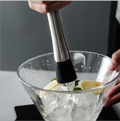 Sett for bartending med dobbel shaker 750ml i rustfritt stål, 10 redskaper