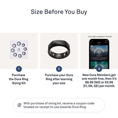 Oura Ring Gen3 Heritage smartring størrelse 6 (Black)