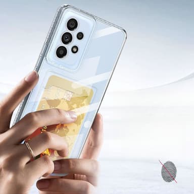 Gjennomsiktig beskyttelsesveske med kortholder til Samsung Samsung Galaxy S24 Plus