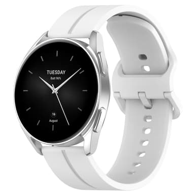 Silikonerstatningsklokkeremmer for Haylou Watch 22mm Hvit