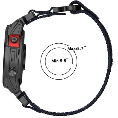 Garmin 22 mm hurtigutløsende nylonarmbånd Sort