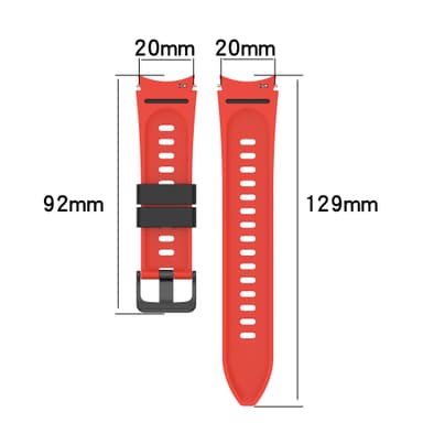 Samsung Galaxy Watch 4 Classic armbånd silikon Svart+rød