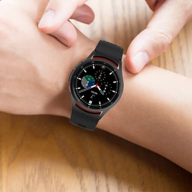 Samsung Galaxy Watch 4 Classic armbånd silikon Svart+rød