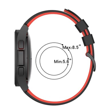Samsung Galaxy Watch 4 Classic armbånd silikon Svart+rød