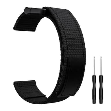 Klokkereim 22 mm for Garmin Fenix 5/6/7 Forerunner Approach Nylon Sort