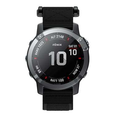 Klokkereim 22 mm for Garmin Fenix 5/6/7 Forerunner Approach Nylon Sort