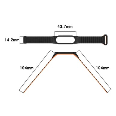 Magnetisk stropp Xiaomi Mi Band 3/4/5/6/7 Svart + Hvit