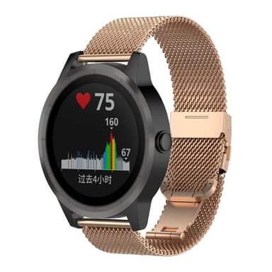 Reim (20 mm) til Garmin-klokker, av rustfritt stål i rosegullfarge