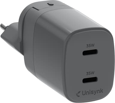 Unisynk 2-port 35W global multilader (grå)