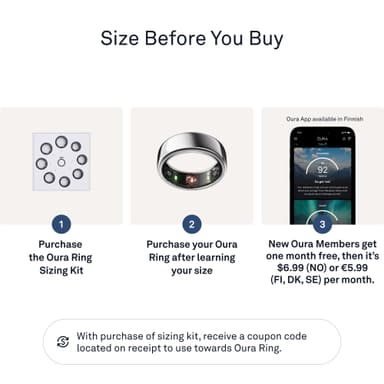 Oura Ring Gen3 Horizon smartring størrelse 10 (Silver)