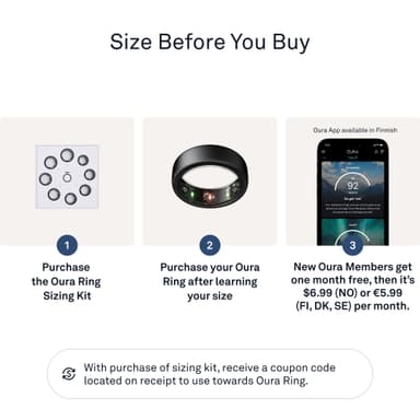 Oura Ring Gen3 Horizon smartring størrelse 8 (Stealth)