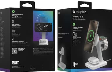 Mophie Snap Plus 3-i-1 Qi2 trådløs lader (hvit)