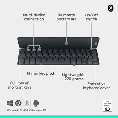 Logitech Keys-To-Go 2 trådløst tastatur (Graphite)