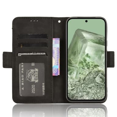 For Google Pixel 8a Lommebok-deksel med Kortholder - Svart