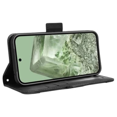 For Google Pixel 8a Lommebok-deksel med Kortholder - Svart