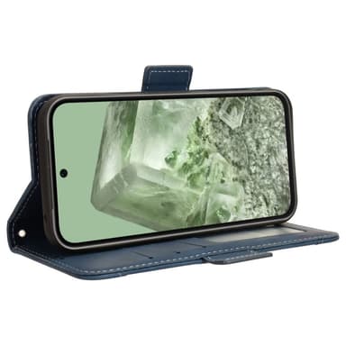 Til Google Pixel 8a Lommebok-deksel med Kortholder - Blå