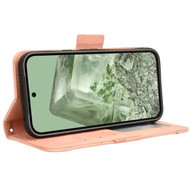 Til Google Pixel 8a Lommebok-deksel med Kortholder - Rosa