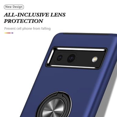 For Pixel 8a Hybrid Deksel med Fingerring - Blå