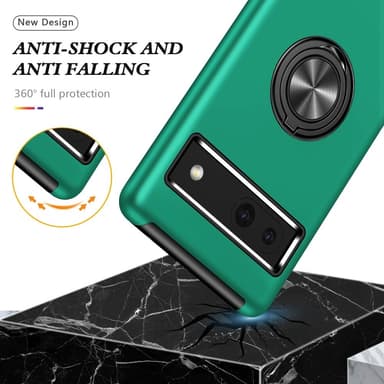 For Pixel 8a Hybrid Deksel med Fingerring - Grønn