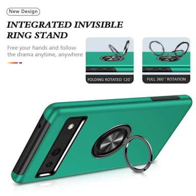 For Pixel 8a Hybrid Deksel med Fingerring - Grønn