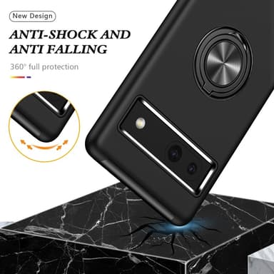 For Pixel 8a Hybrid Deksel Med Fingerring - Svart