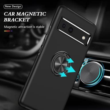 For Pixel 8a Hybrid Deksel Med Fingerring - Svart