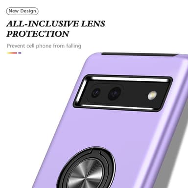 Til Pixel 8a Hybrid Deksel med Fingerring - Lilla