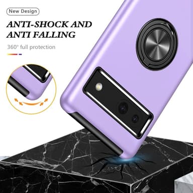 Til Pixel 8a Hybrid Deksel med Fingerring - Lilla