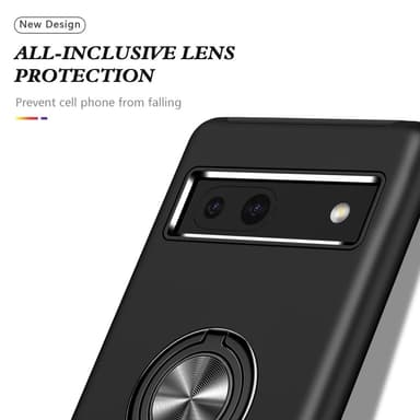 For Pixel 8a Hybrid Deksel Med Fingerring - Svart