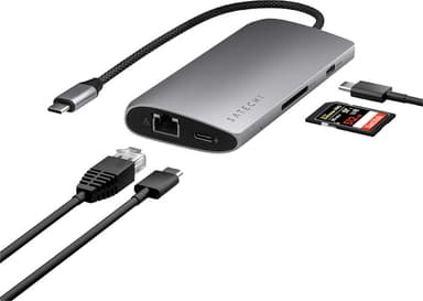 Satechi USB-C 8K Ethernet V3 Multiport USB hub (Space Grey)