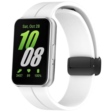 Silikonklokkerem med magnetisk lukking for Samsung Galaxy Fit 3 (SM-R390) Hvit