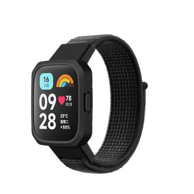 Myk nylon, pustende justerbar stropp for Redmi Watch 3 Sort