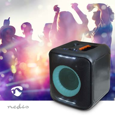Nedis Bluetooth® Party Speaker | Maksimal batteritid: 5 timer | 150 W | Bære håndtak | Party lys | Linkable | Equalizer | Oransje / Sort