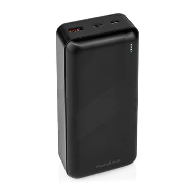 Nedis Power Bank | 32000 mAh | 2.4 / 3.0 / 3.25 A | Antall utganger: 2 | Utgangstilkobling: 1x USB-A / 1x USB-C™ | Inngangstilkobling: 1x Micro USB / 1x USB-C™ | PD3.0 45W / PD3.0 65W | Lithium-Polymer