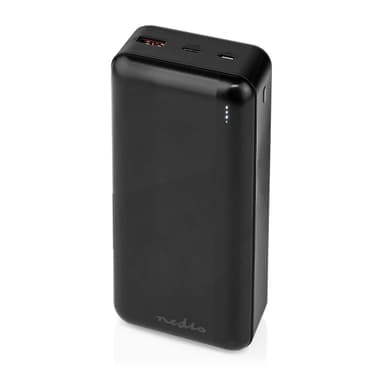 Nedis Power Bank | 32000 mAh | 2.4 / 3.0 / 3.25 A | Antall utganger: 2 | Utgangstilkobling: 1x USB-A / 1x USB-C™ | Inngangstilkobling: 1x Micro USB / 1x USB-C™ | PD3.0 45W / PD3.0 65W | Lithium-Polymer
