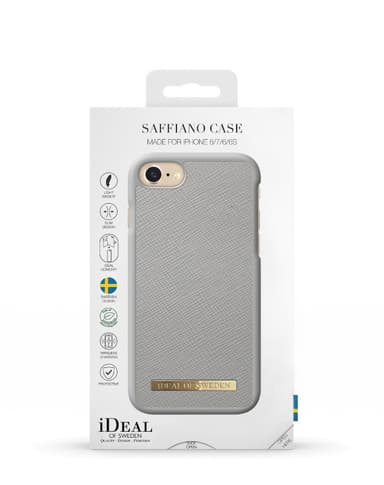 Saffiano Case iPhone 8/7/6/6S/SE Light Grey