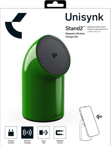 Unisynk Stand2 Qi2 trådløs bordlader (grønn)