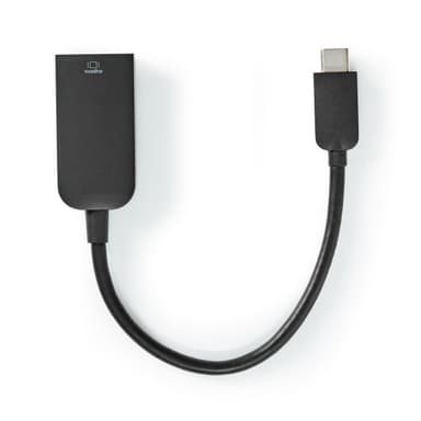 Nedis USB-C™ Adapter | USB 3.2 Gen 1 | USB-C™ Hann | HDMI™ Output | 4K@60Hz | 0.20 m | Rund | Nikkel belagt | PVC | Sort | Plastpose