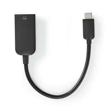 Nedis USB-C™ Adapter | USB 3.2 Gen 1 | USB-C™ Hann | HDMI™ Output | 4K@60Hz | 0.20 m | Rund | Nikkel belagt | PVC | Sort | Plastpose