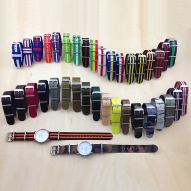 Erstatningsklokkerem nylon klokkerem 24 mm Sort