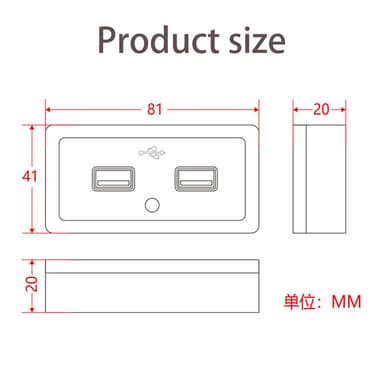 Billader Ladepanel med 2 USB-uttak