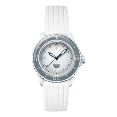 Silikonklokkerem erstatning for Blancpain X Swatch Hvit
