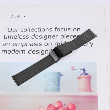 22mm klokkerem i rustfritt stål for Samsung/Huawei Sort
