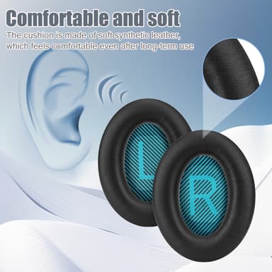 Øreputer for Bose QC35 I/II, QC25, QC15, QC 2 AE 2, AE 2i, AE 2w, SoundTrue, SoundLink Blå
